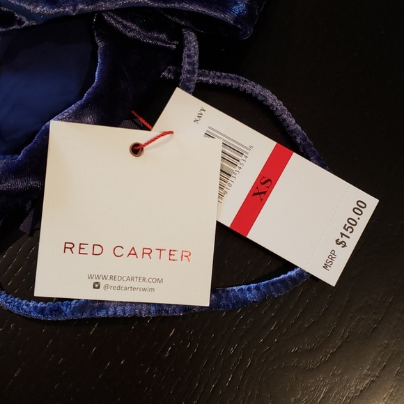 NWT! Red Carter one shoulder velvet swimsuit! - Picture 3 of 6
